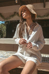 Lazy Sundays Long Sleeve Romper - White