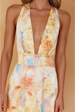 Botanical Gardens Floral Tie Dye Maxi Dress
