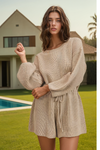 Homeward Bound Knit Romper - Taupe