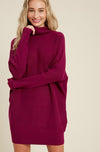 Eve Tunic Sweater Dress - Maroon