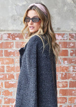 Tiffany Textured Shawl Coat - Grey