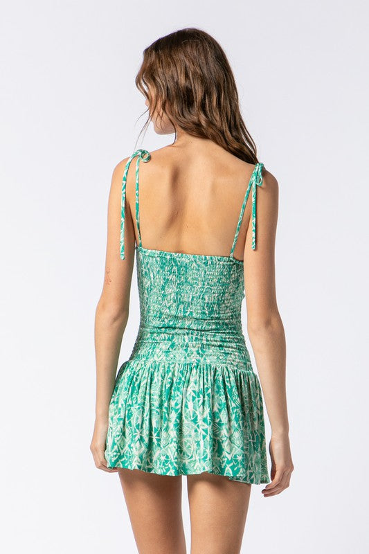 💚 FAITHFULL THE BRAND Lime Green Cette Smocked Linen Mini Dress LARGE 8US  AUS12