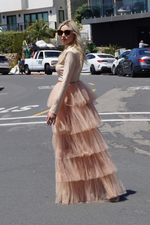 Affinity Found Full Tiered Tulle Maxi Skirt - Blush