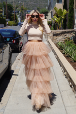 Affinity Found Full Tiered Tulle Maxi Skirt - Blush