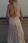 Driftwood Floral Halter Wrap Maxi Dress - Yellow