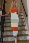 Panama Knit Colorblock Midi Dress - Multi