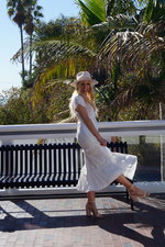 Double Dipping Midi Dress & Blouse - White