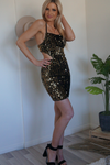 Kisses At Midnight Sequin Mini Dress - Gold