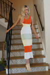 Panama Knit Colorblock Midi Dress - Multi