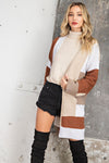 Winter Is Coming Color Block Sweater Cardigan
